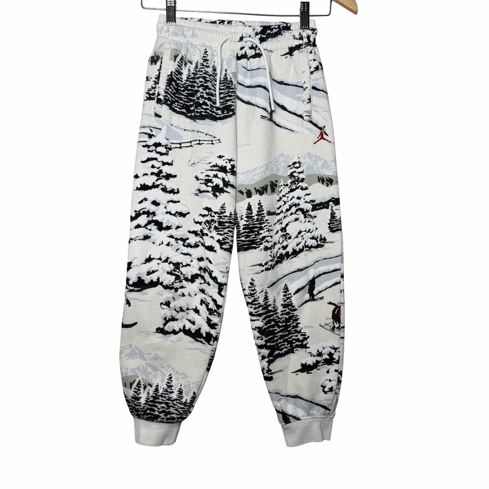 Jordan Brooklyn Fleece Boys M 10-12 Pants Ski Print Snowboard Joggers Jumpman - Picture 2 of 14